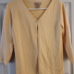 Merona Soft Yellow Button-Up Cardigan